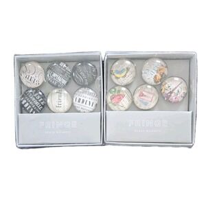 Fringe 2 Sets of 6 Glass Round‎ Magnets Paris New in Box total 12 travel Decor